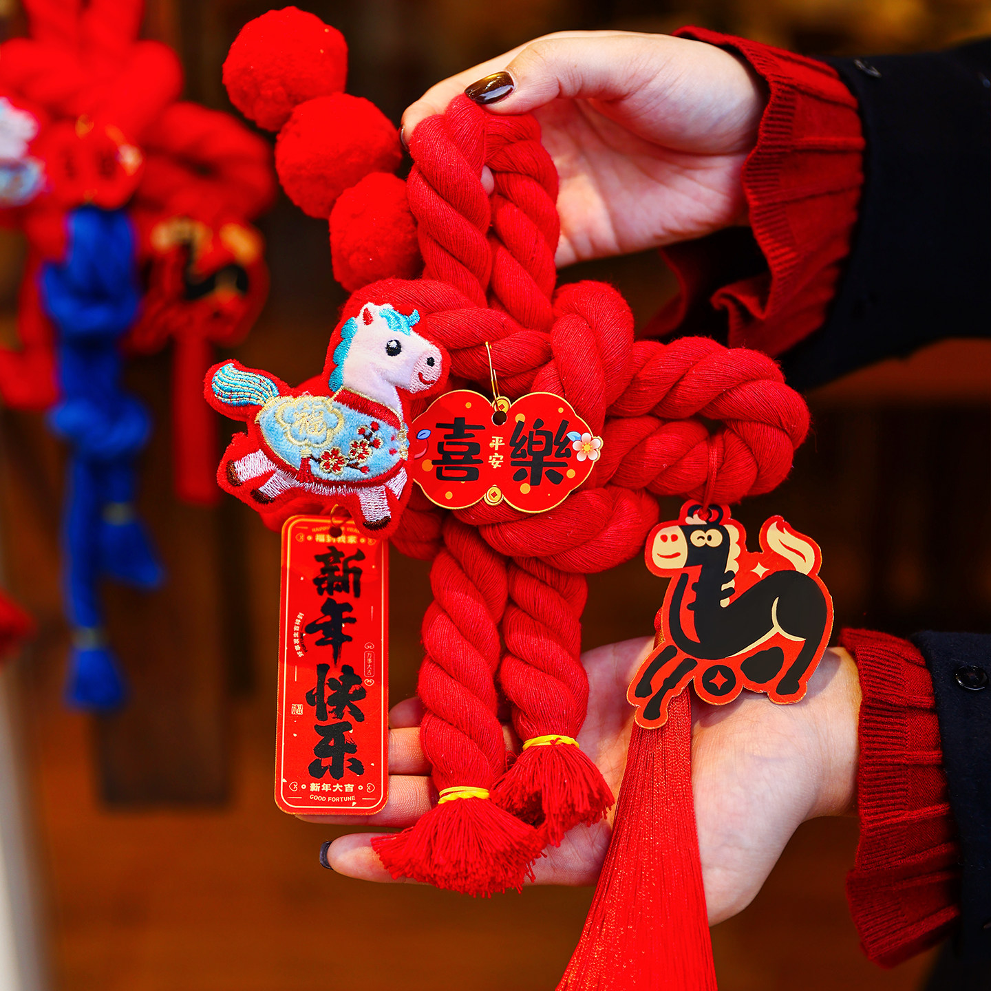 中国结挂件2026新款万字结挂件装饰品室内室外入户客厅门把手挂饰,淘宝优惠券,粉丝福利购,淘宝优惠卷