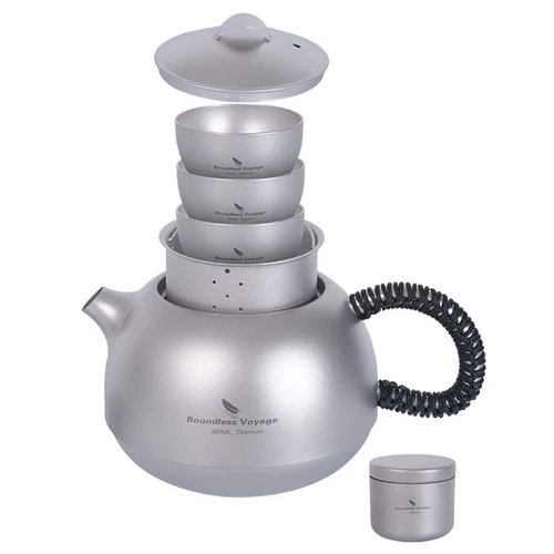 Дорожный чайный сервиз для путешествий, чай, заварочный чайник, портативная чайная чашка для кемпинга, комплект