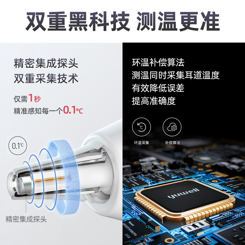 鱼跃耳温枪红外线电子体温枪温度计 鱼跃健康之家体温计类