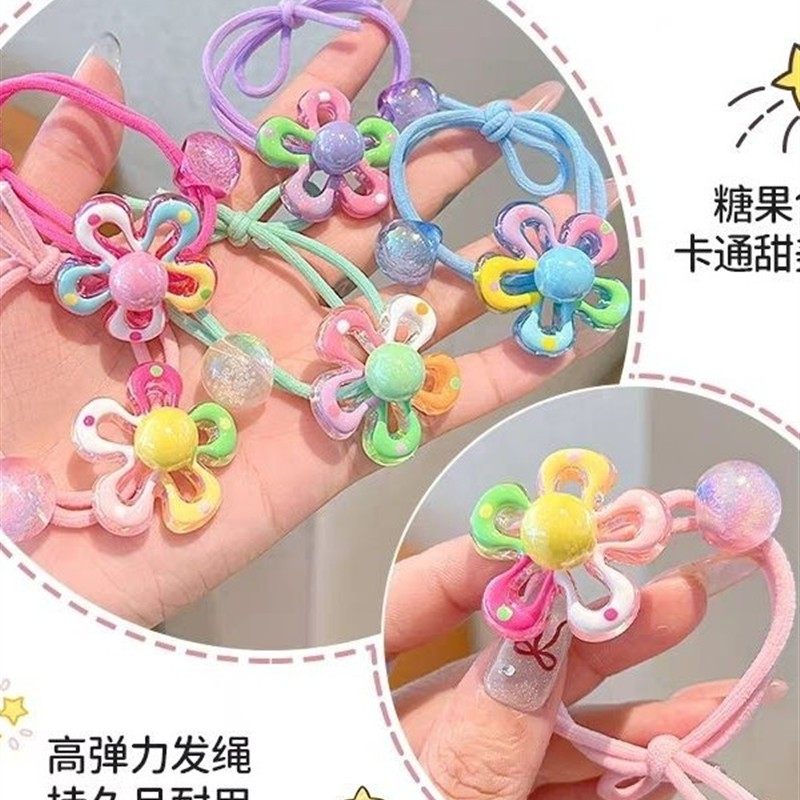 儿童可爱彩色花朵皮筋扎头发不伤发小女孩头绳2026新款高弹力发圈,淘宝优惠券,粉丝福利购,淘宝优惠卷