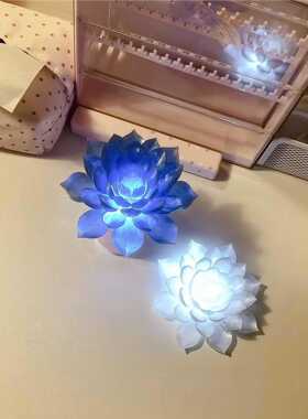 悬浮掌心莲花灯笼中秋国庆元宵节