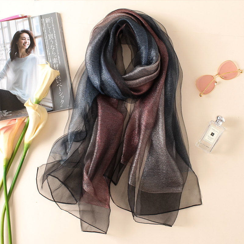 韩版真丝丝巾欧根纱桑蚕丝长款女冬款网红围巾礼服披肩学生秋纱巾,淘宝优惠券,粉丝福利购,淘宝优惠卷