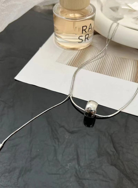 轻奢小众设计感极简风蛇骨链银球流苏链小蛮腰项链可抽拉ins吊坠