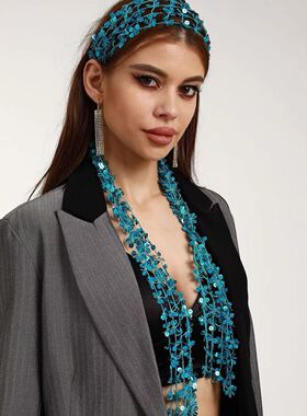 欧美时尚配饰亮片围巾 Fashion women's accessory sequin scarf