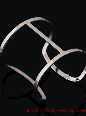 开口金属简约女手镯手环