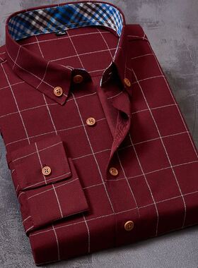Fashion Men s Shirt Casual Plaid Cotton shirts for men男衬衫