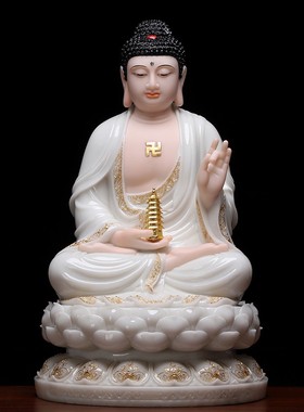 速发石雕汉白玉三像佛佛宝三说法世释迦牟尼佛药师佛阿弥陀佛佛像