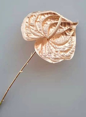 速发高级银色金艺子窗花叶拍照道具摄影背景摆件装饰橱假饰品绿植