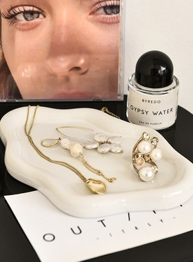 速发风云朵珠宝感饰香薰展示置物盘托轻奢高级首玄关收纳摆件