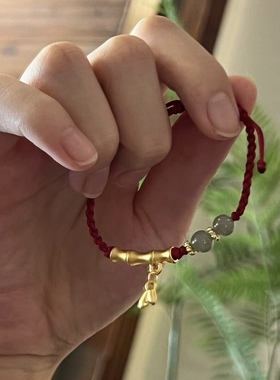 正品足金999黄金竹节手链节节高升手串 送女友老婆七夕情人节礼