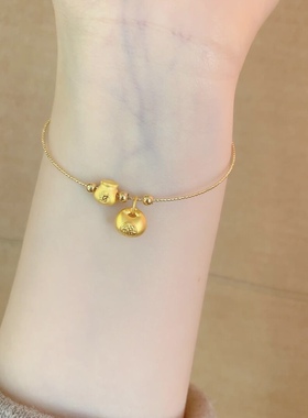 正品足金999黄金福袋小胖福纯金手链 送女友老婆七夕情人节礼物