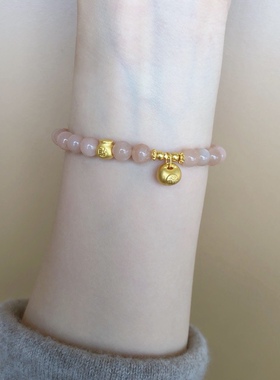 正品足金999黄金福袋小胖福纯金手链 送女友老婆七夕情人节礼物