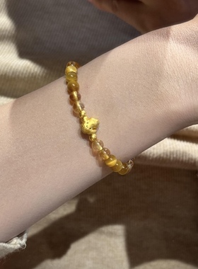 黄金中药养生小生姜转运珠999足金硬金巨财姜至手链女送女友礼物