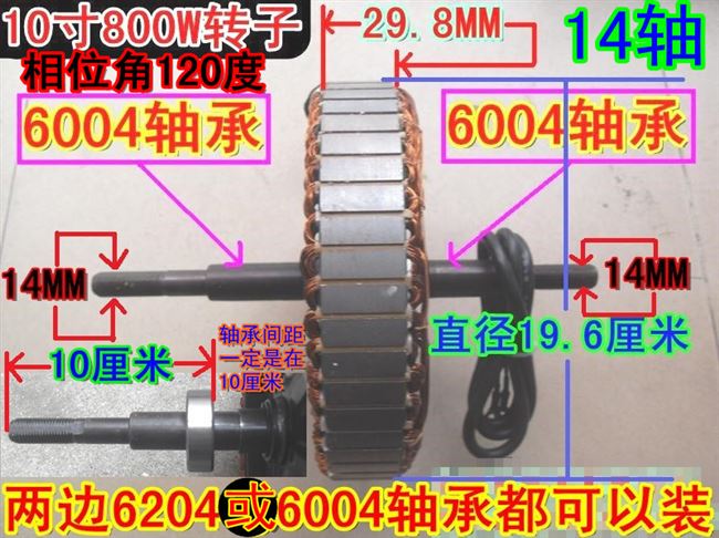 2021w450w800w配件350电动车48v与6N0v电动车无刷电机转子定 - 图2