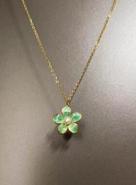 欧美古着Vintage螺旋太阳金色吊坠时尚轻奢项链高级个性冷淡设计