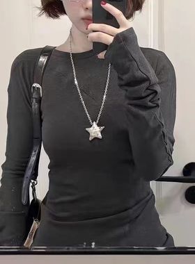 “幸运星”多巴胺小星星项链冷淡风五角星长款卫衣链吊坠配饰百搭