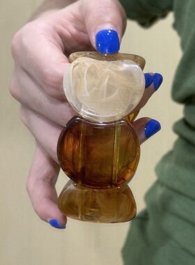 通透感琥珀晕染圆片撞色手环轻奢小众设计手饰复古时髦弹力绳手镯