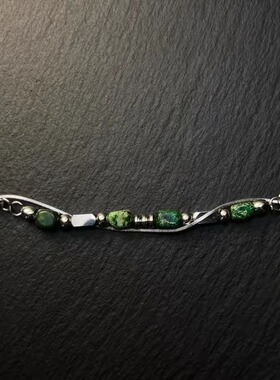 Vintage古着 Green natural stone splicing绿色拼接手链