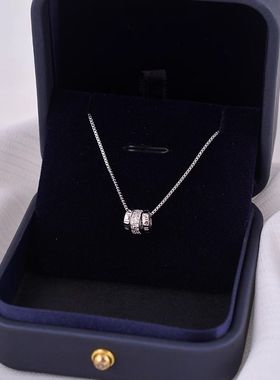 三环圆环项链罗马数字圆圈吊坠高级轻奢小众设计锁骨链气质项链女