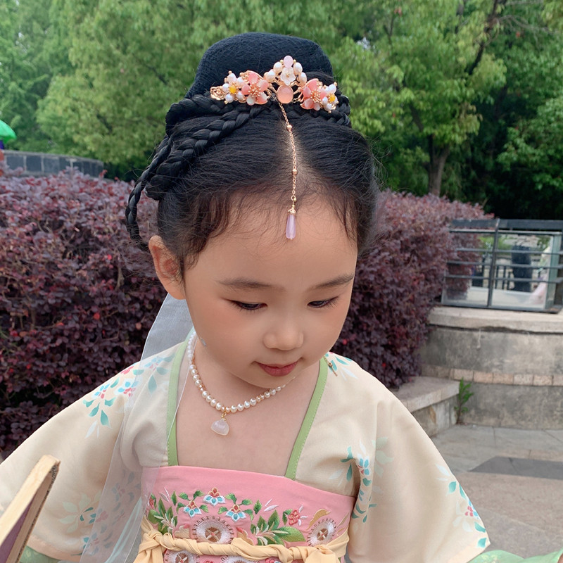 风晚林原创古风仙女儿童汉服配饰发冠流苏多用眉心坠桃李若梦,淘宝优惠券,粉丝福利购,淘宝优惠卷