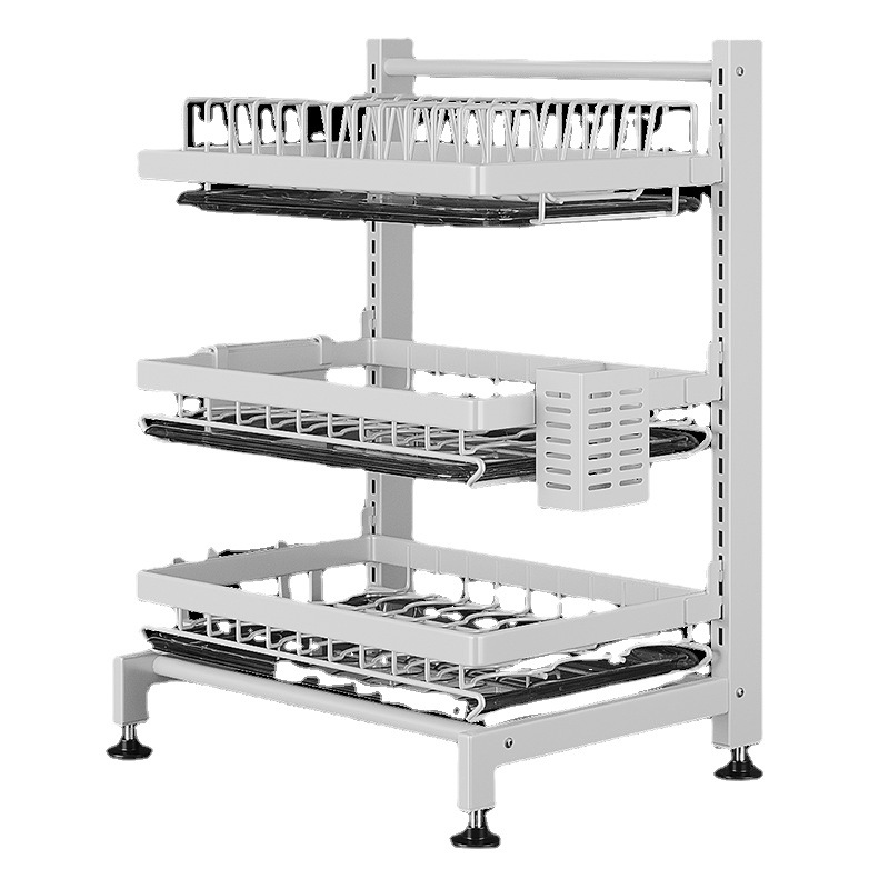 厨房置物架水槽碗碟收纳架家用多功能放碗架碗筷碗盘收纳沥水架子-图1