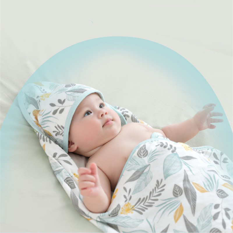 初生婴儿抱被春夏季薄款竹棉纱布透气纯棉新生儿襁褓产房宝宝包被-图0