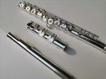 New products 92 holes pure B flute headlong flute instrumental method 16175 silver tail bore holes S backhand full silver beginner examination for examination