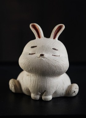 速发生砂小兔子摆件创意茶爱紫肖兔子茶宠可玩茶具配件茶台桌面小
