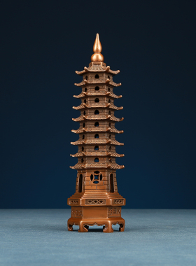 速发紫铜文昌塔摆件送孩子礼工书房书桌面办公室装饰物艺品