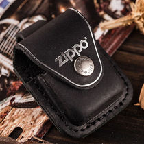 ZIPPOs Treasure Lighter Special Leather Cover Head Layer Cow Leather Calf Leather Lighter Leather Cover Accessories Black Steel Buckle