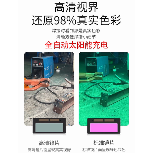全自动变光电焊面罩头戴式哈雷防强光焊工防护面罩可拆卸分体焊帽 - 图1