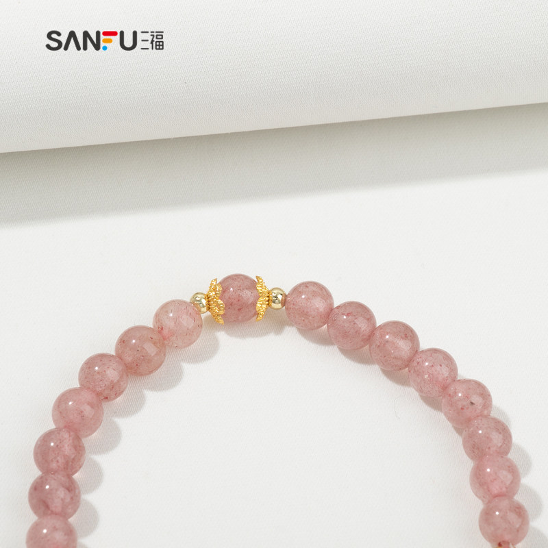 sanfu三福草莓晶水晶手串珠女手链 sanfu服饰手链