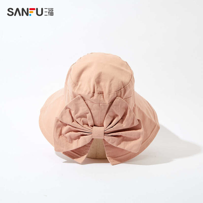 三福2022新款夏季淑女简约防晒帽子 sanfu服饰帽子