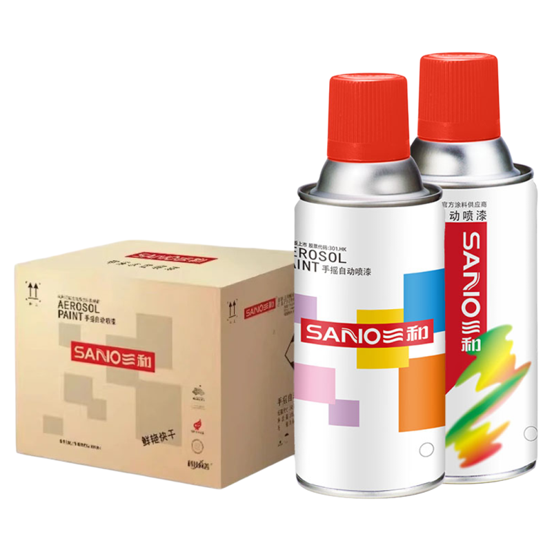 【整箱12瓶】三和自动喷漆228#东风桔红色涂鸦乐高金属防锈油漆罐 - 图3