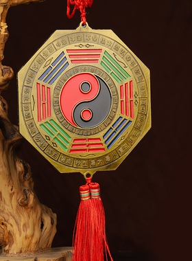 合金八卦镜十二生肖八卦镜子入户门窗户对楼梯尖角十字弯弓路口挂