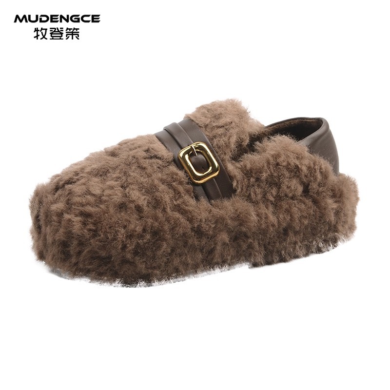 【明星同款】厚底毛毛鞋女外穿一脚蹬勃肯鞋加绒保暖防滑两穿棉鞋,淘宝优惠券,粉丝福利购,淘宝优惠卷