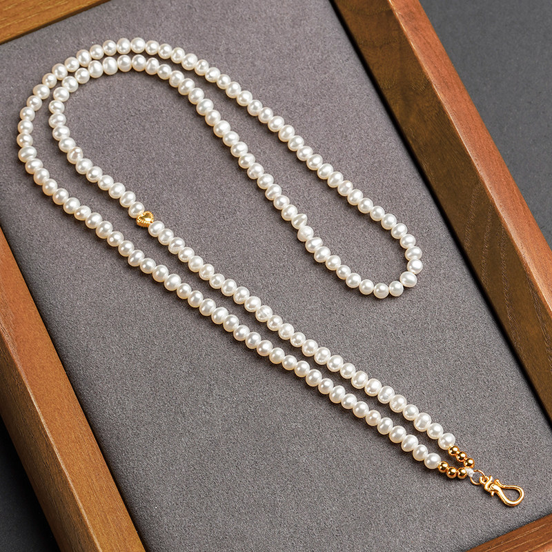 天然淡水珍珠单挂钩配链罗盘吸钱星金锁吊坠挂链毛衣链条2025新款,淘宝优惠券,粉丝福利购,淘宝优惠卷