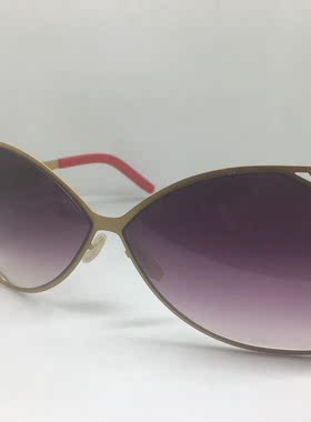 德系无螺丝Model Mannertreu金色金属非对称猫眼太阳镜墨镜女