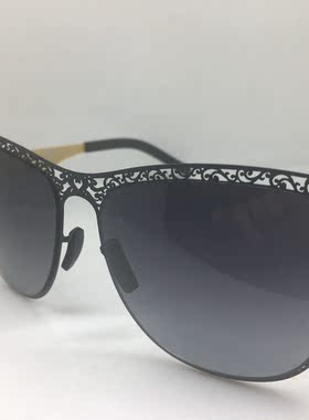 德系无螺丝AC!BERLIN Model Yeperdoodle 黑色镂空大框太阳镜墨镜