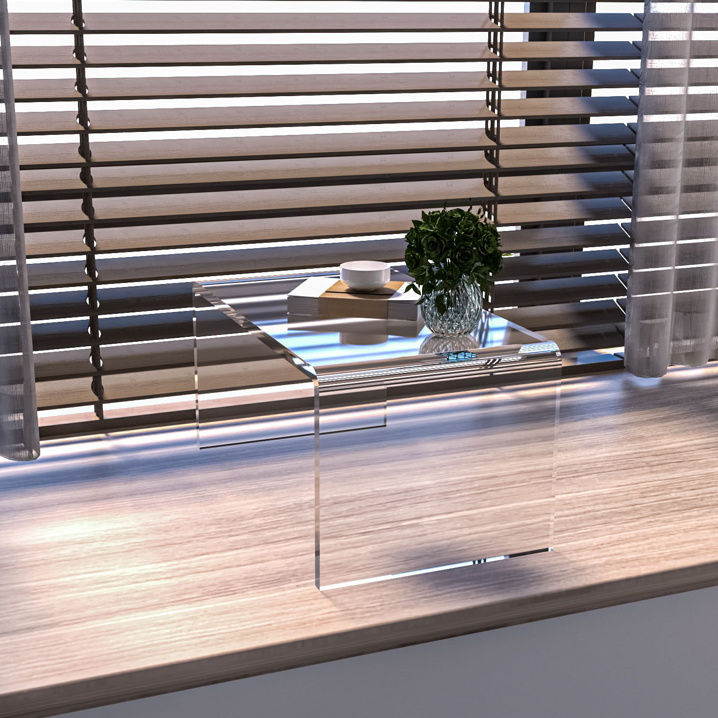 亚克力飘窗小桌子北欧简约榻榻米茶几轻奢现代小茶桌网红家用茶台 - 图0