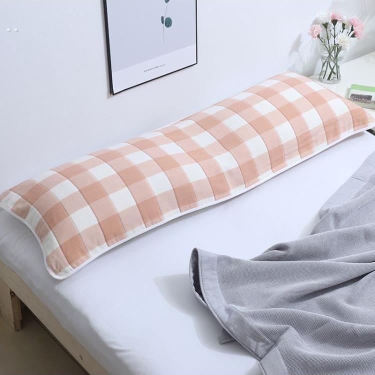 双人长枕巾纯棉枕头巾全棉枕垫加厚纱布1.2米1.5m1.8加长款一米五 - 图0