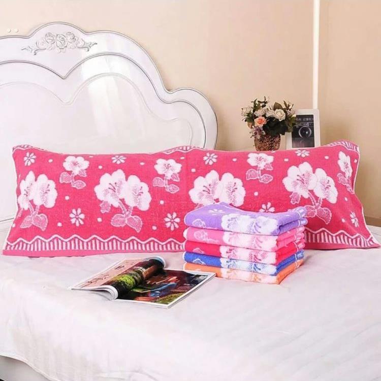 双人长枕巾纯棉枕头巾全棉枕垫加厚纱布1.2米1.5m1.8加长款一米五 - 图1