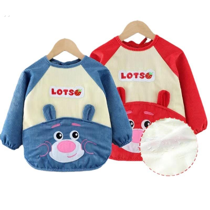 Baby eating bib bag, children's bib apron, reverse dressing for male baby, autumn and winter waterproof anti-fouling protective clothing for female baby