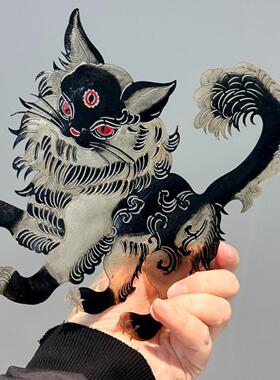 皮影新年装饰画传统非遗文化手工制作新中式挂画创意玄关桌面摆件