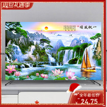 New TV cover dust cover TV set 55-inch 65 inch protective sleeve Hanging desktop curved screen cover cloth art