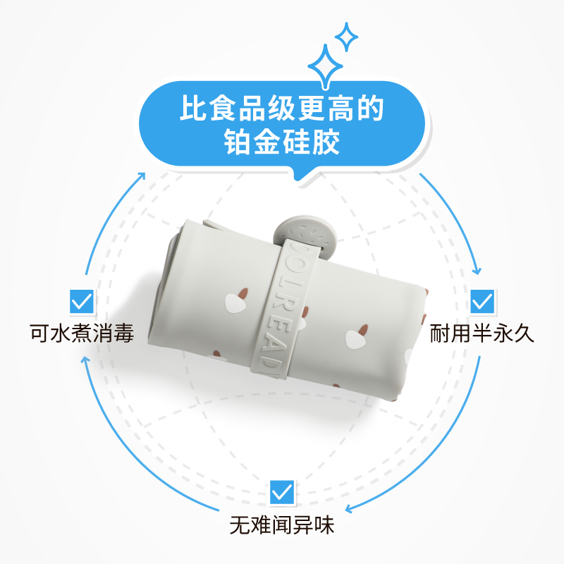 好好同学小学生专用午餐硅胶餐垫防水防油儿童隔热垫耐高温可折叠_餐饮具 第1张