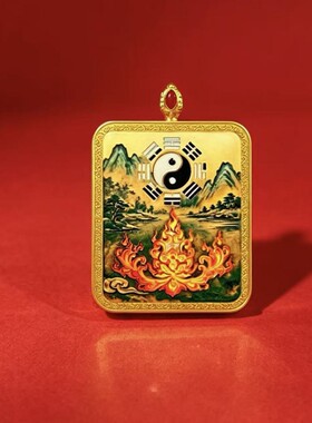 新滴油唐卡乌盒4*5cm太极八卦光