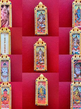 手绘描金小金条唐卡黄财神五爷藏