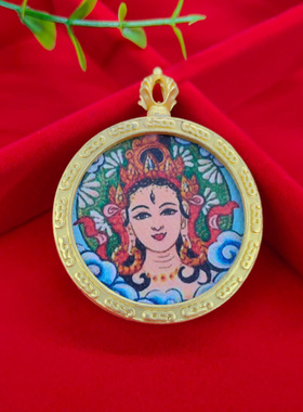 新品西藏唐卡嘎乌盒非手绘白度母