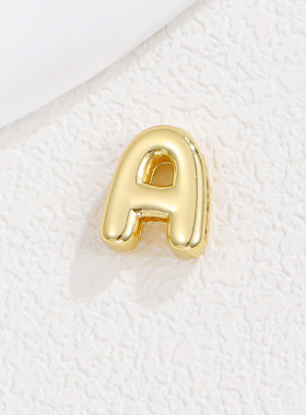 铜镀18K金光气泡字母diy手链项链